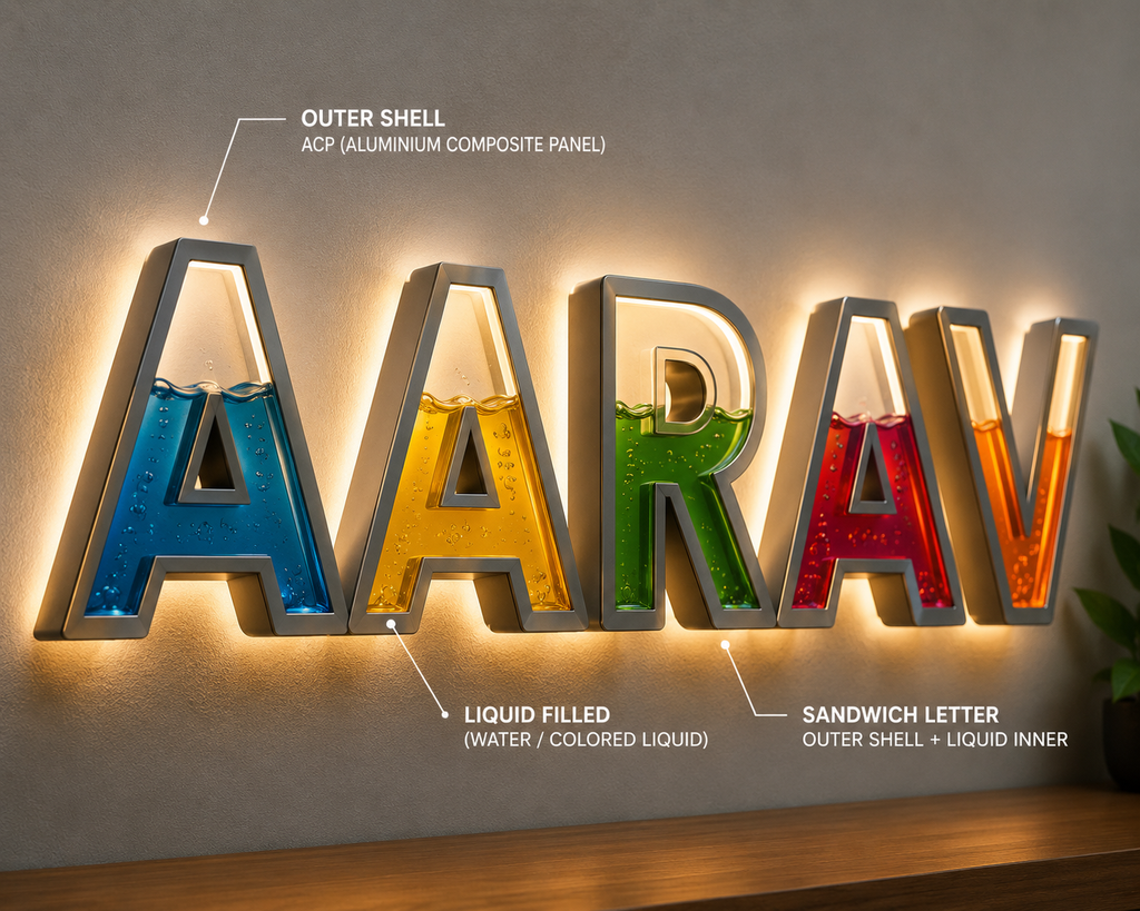 ACP with Sandwich Letter (Sign Board)